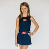 The Alli Airy Tank Hotty Toddy Woven Label | Youth Navy
