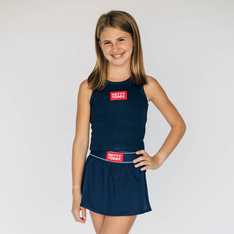 The Youth Navy Ali Airy Tank | Hotty Toddy Woven Label