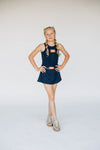 The Alli Tennis Skort War Eagle Woven Label | Youth Navy