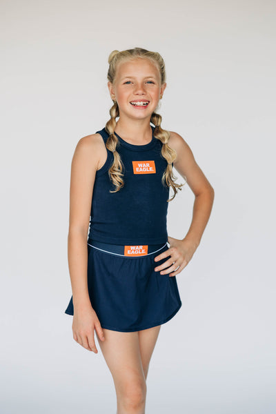 The Youth Navy Alli Airy Tank | War Eagle Woven Label