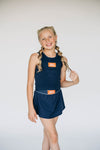 The Alli Tennis Skort War Eagle Woven Label | Youth Navy
