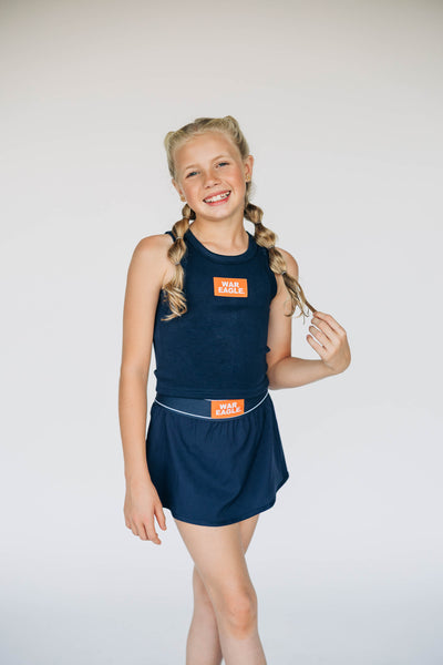 The Youth Navy Ali Tennis Skirt | War Eagle Woven Label