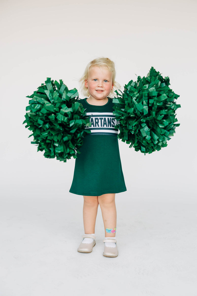 The Michigan State University | Dark Green Striped Cheer Dress