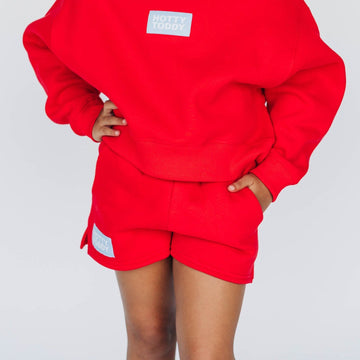 The Becca Shorts Hotty Toddy Woven Label | Youth Bright Red