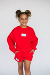 The Becca Shorts Hotty Toddy Woven Label | Youth Bright Red