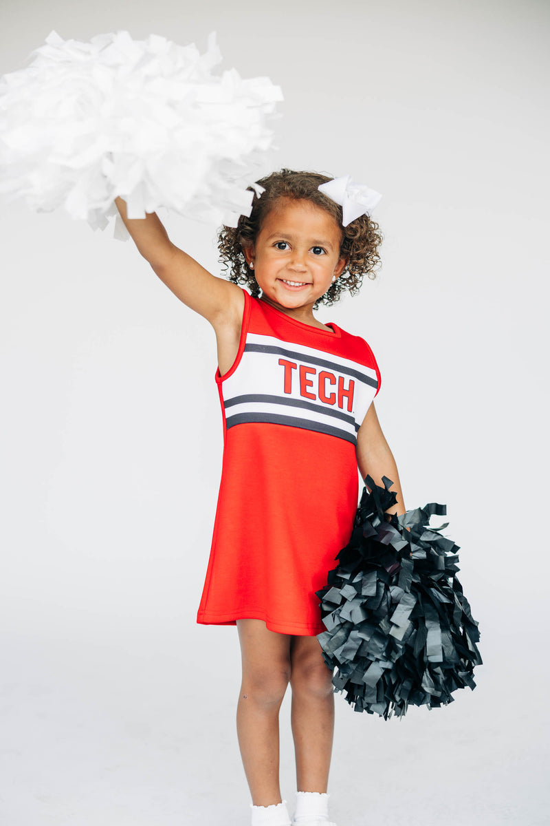 The Texas Tech | Bright Red Striped Cheer Dress