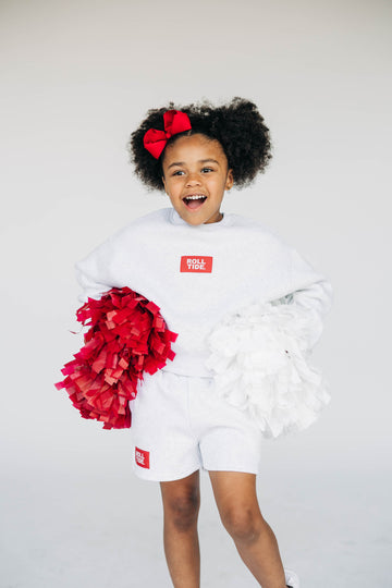 The Becca Boxy Crewneck Roll Tide Woven Label | Youth Ash