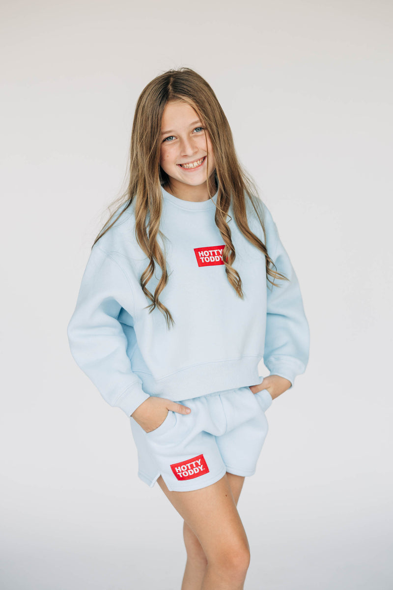 The Youth Light Blue Becca Shorts | Hotty Toddy Woven Label