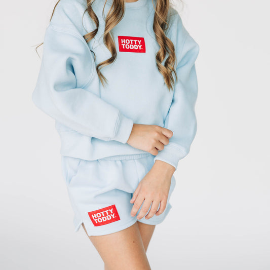 The Becca Shorts Hotty Toddy Label | Youth Light Blue