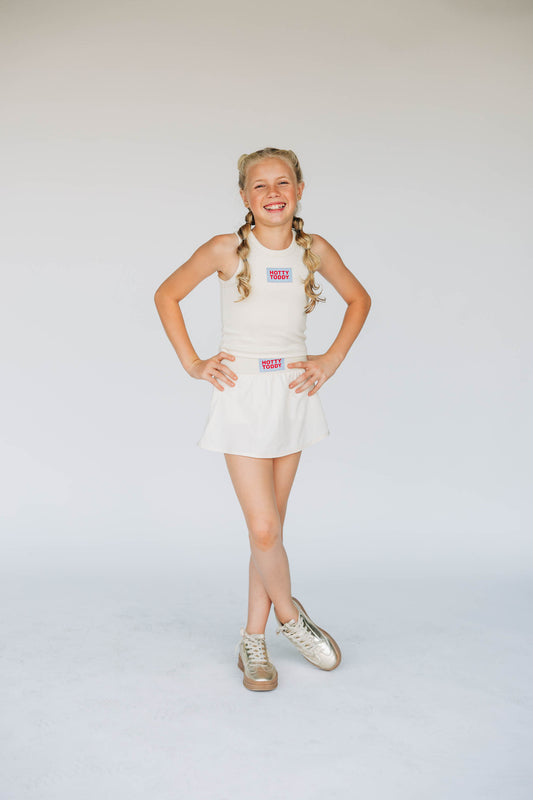 The Alli Tennis Skort Hotty Toddy Woven Label | Youth Bone