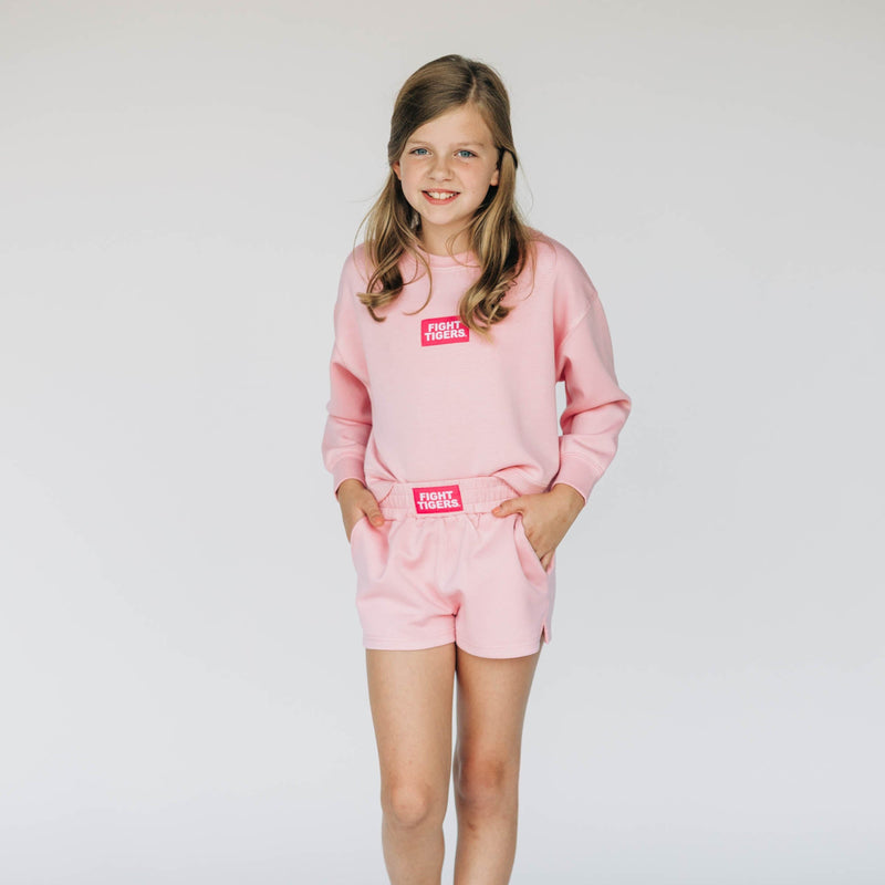 The Youth Light Pink Ava Airy Shorts | Fight Tigers Woven Label