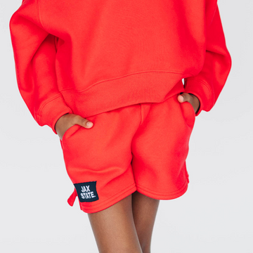 The Becca Shorts Jax State Woven Label | Youth Bright Red