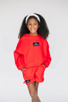 The Becca Boxy Crewneck Go Dawgs Woven Label | Youth Bright Red