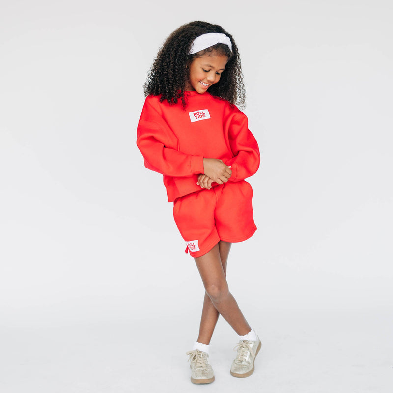 The Youth Red Becca Shorts | Roll Tide Woven Label