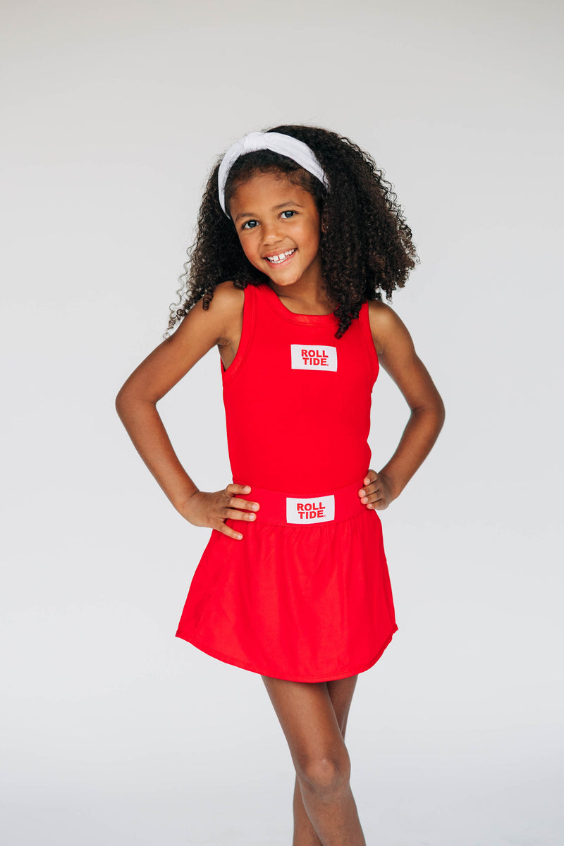 The Youth Red Alli Airy Tank | Roll Tide Woven Label