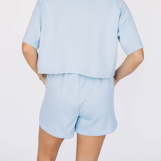 The Kristen Airy Lounge Shorts War Eagle Woven Label | Light Blue