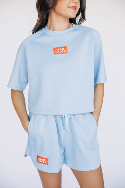 The Light Blue Kristen Airy Top | War Eagle Woven Label