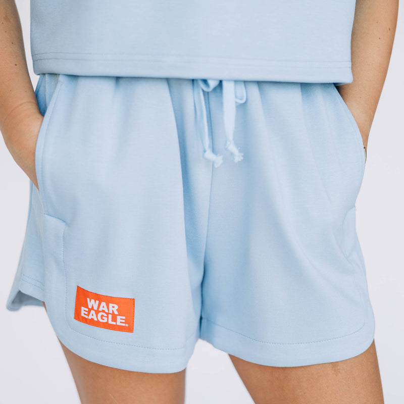 The Light Blue Kristen Lounge Shorts | War Eagle Woven Label