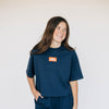 The Kristen Airy Tee War Eagle Woven Label | Navy