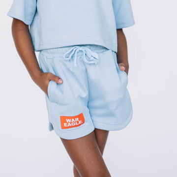 The Kristen Airy Lounge Shorts War Eagle Woven Label | Youth Light Blue