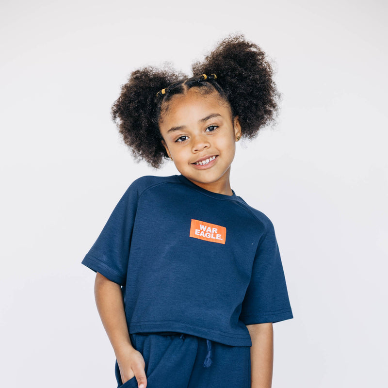 The Youth Navy Kristen Airy Top | War Eagle Woven Label