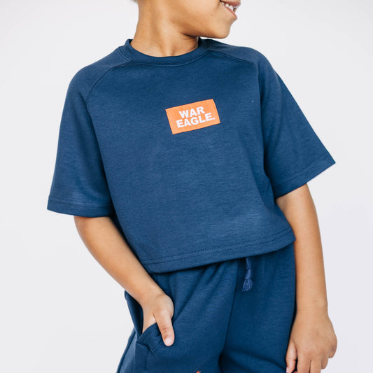 The Kristen Airy Tee War Eagle Woven Label | Youth Navy