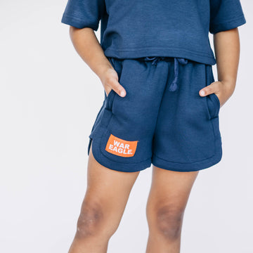 The Kristen Airy Lounge Shorts War Eagle Woven Label | Youth Navy