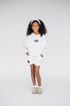 The Becca Boxy Crewneck War Eagle Woven Label | Youth Ash