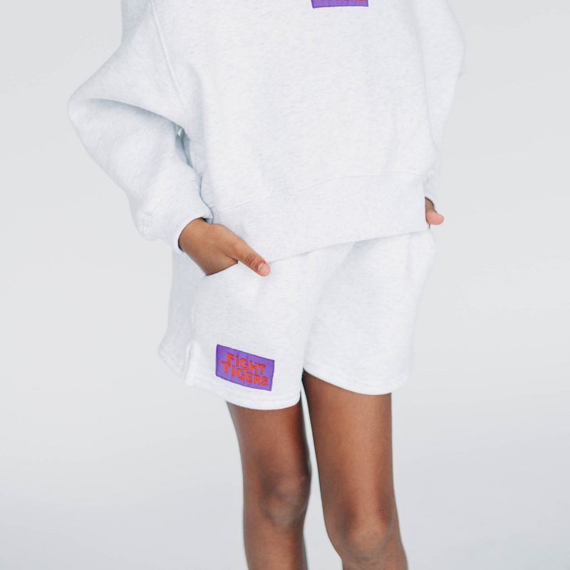 The Youth Becca Shorts Ash| Fight Tigers Woven Label