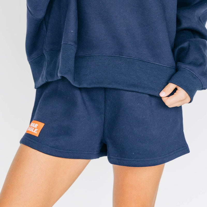 The Navy Becca Shorts | War Eagle Woven Label