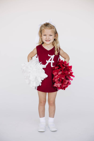 The University of Alabama | Deep Red Power Stripe V-Neck Cheer Dress