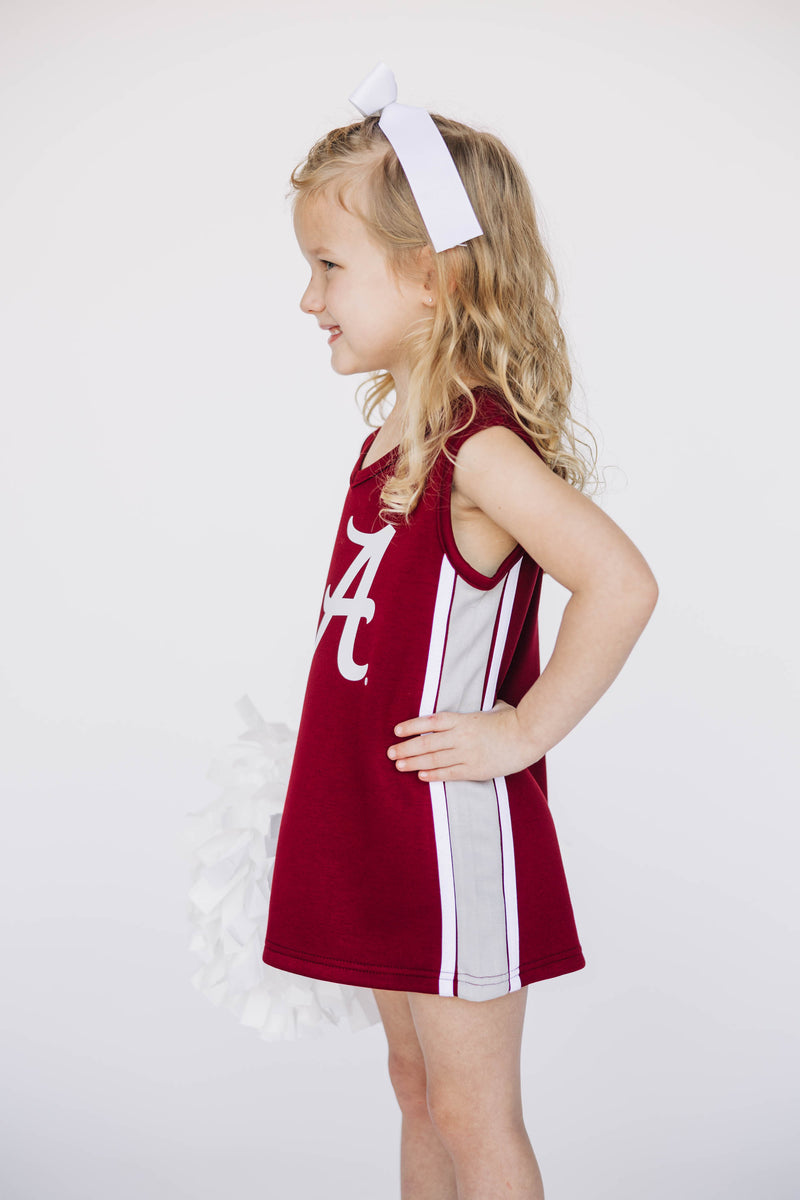 The University of Alabama | Deep Red Power Stripe V-Neck Cheer Dress