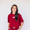 The Kristen Airy Tee Roll Tide Woven Label | Crimson