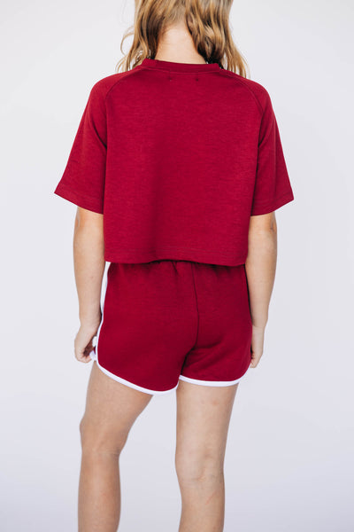 The Youth Crimson Kristen Striped Shorts | Roll Tide Woven Label