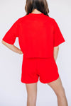 The Kristen Airy Tee Jax State Woven Label | Bright Red