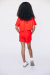 The Kristen Airy Tee Jax State Woven Label | Youth Bright Red