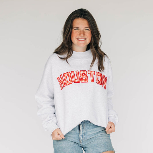 The Mallory Mockneck Houston Gingham | Ash