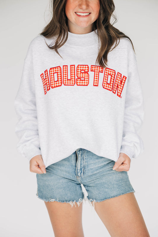 The Mallory Mockneck Houston Gingham | Ash