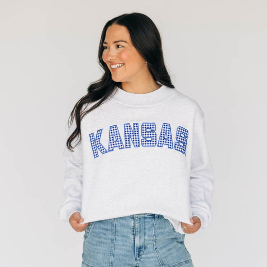 The Mallory Mockneck Kansas Gingham | Ash