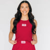 The Alli Ribbed Tank Boomer Sooner Woven Label | Crimson