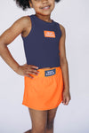 The Alli Tennis Skort War Eagle Woven Label | Youth Orange