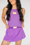 The Alli Ribbed Tank Geaux Tigers Woven Label | Purple