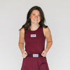 The Alli Ribbed Tank Gig 'Em Aggies Woven Label | Deep Maroon