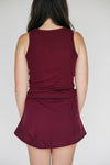 The Alli Ribbed Tank Gig 'Em Aggies Woven Label | Deep Maroon