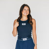 The Alli Ribbed Tank Penn State Woven Label | Navy