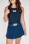 The Alli Ribbed Tank Penn State Woven Label | Navy