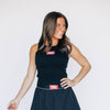 The Alli Airy Tank Roll Tide Woven Label | Black