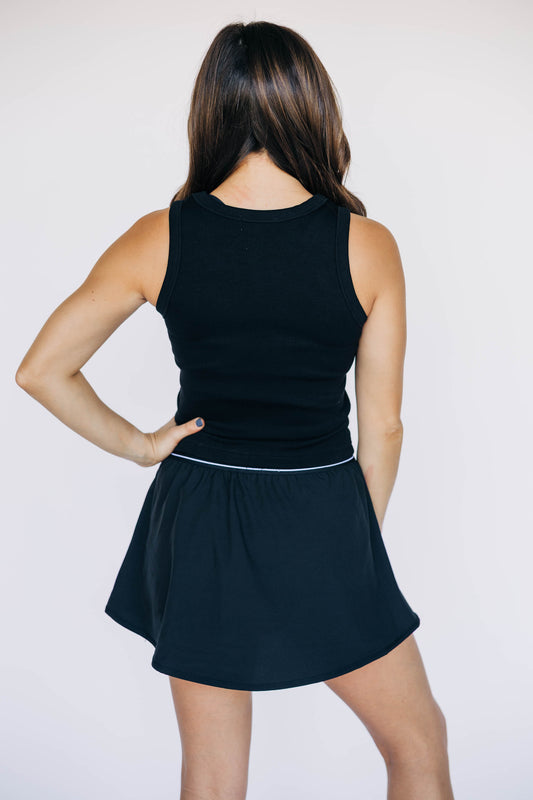 The Alli Airy Tank Go Dawgs Woven Label | Black