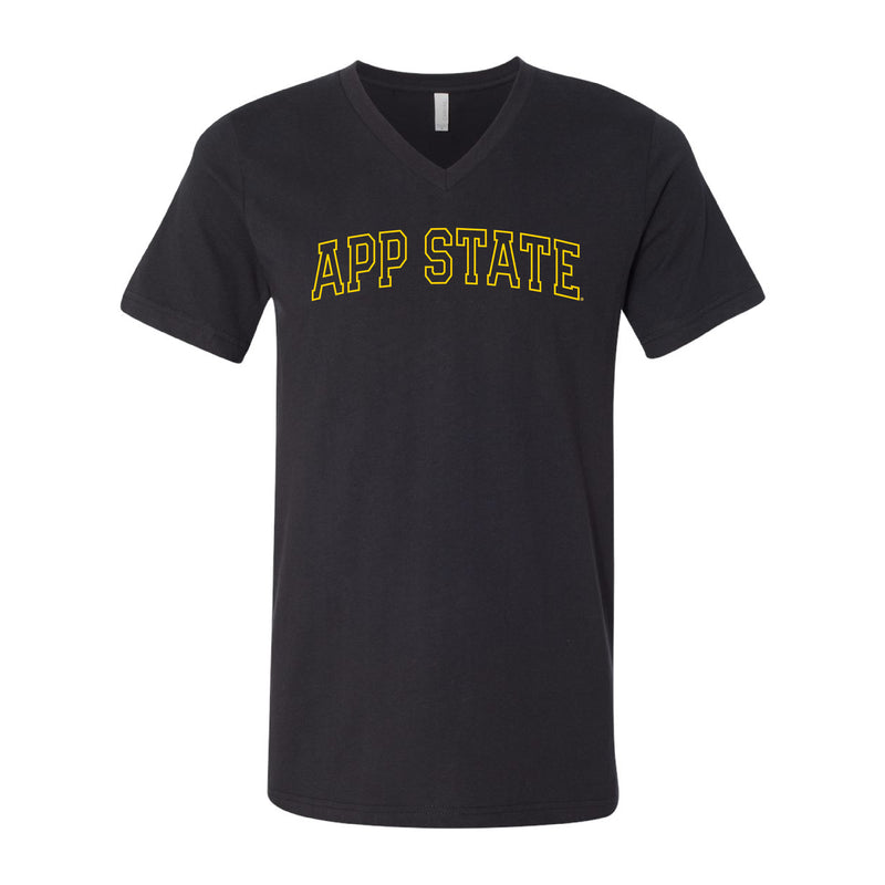 The App State Outline | Vintage Black V-Neck Tee