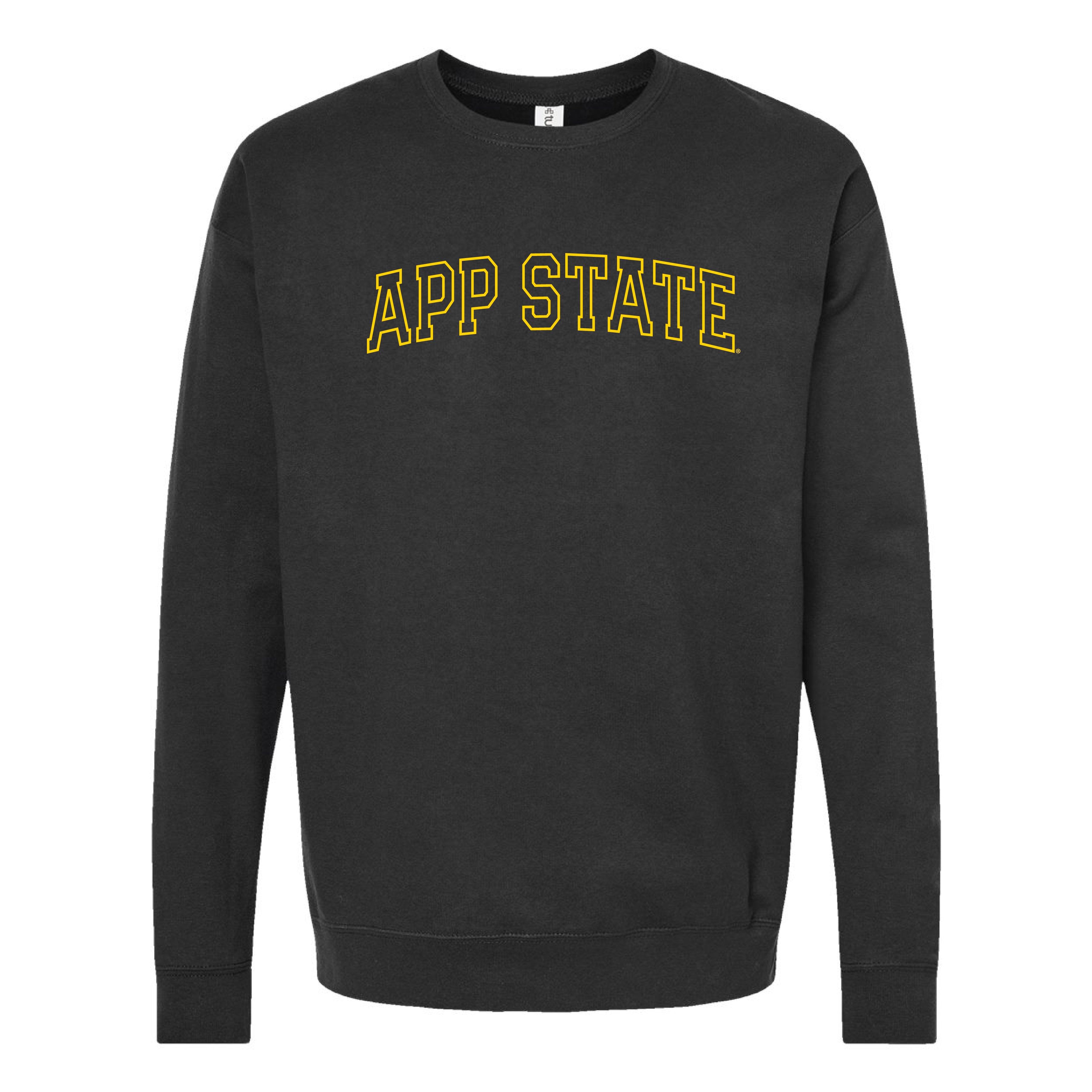 The App State Outline | Black Sweatshirt – Scarlet & Gold